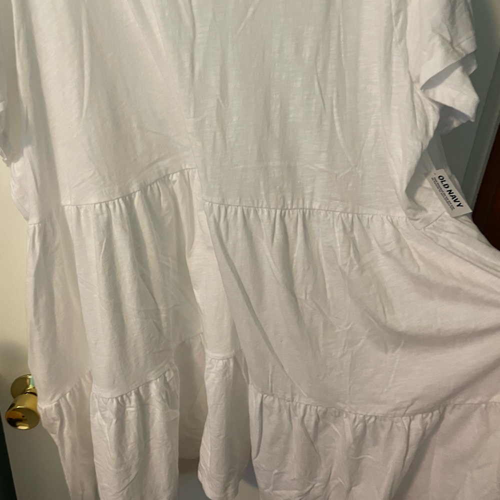 White flowy bottom tshirt dress